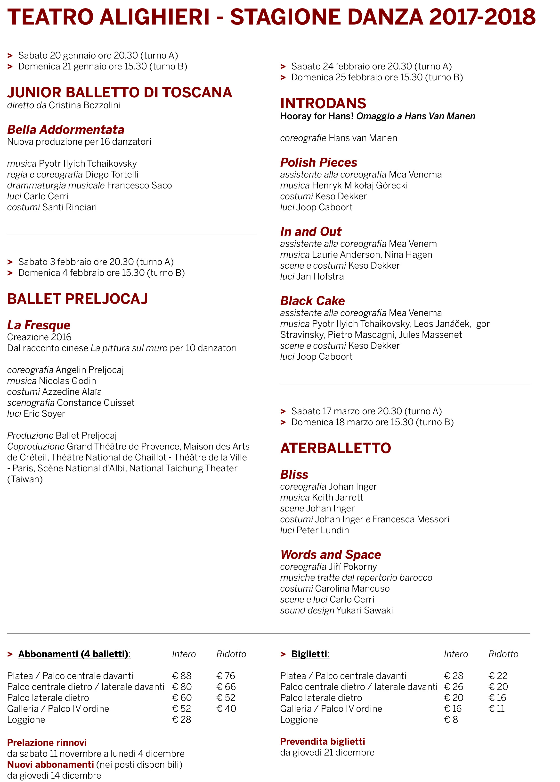 Stagione danza 2017-18