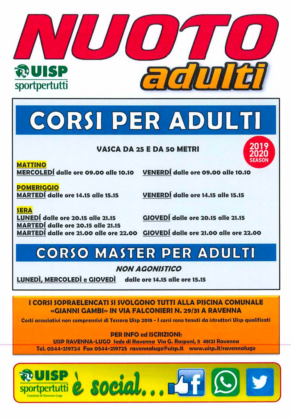 Corsi Nuoto UISP 2019/2020 - adulti