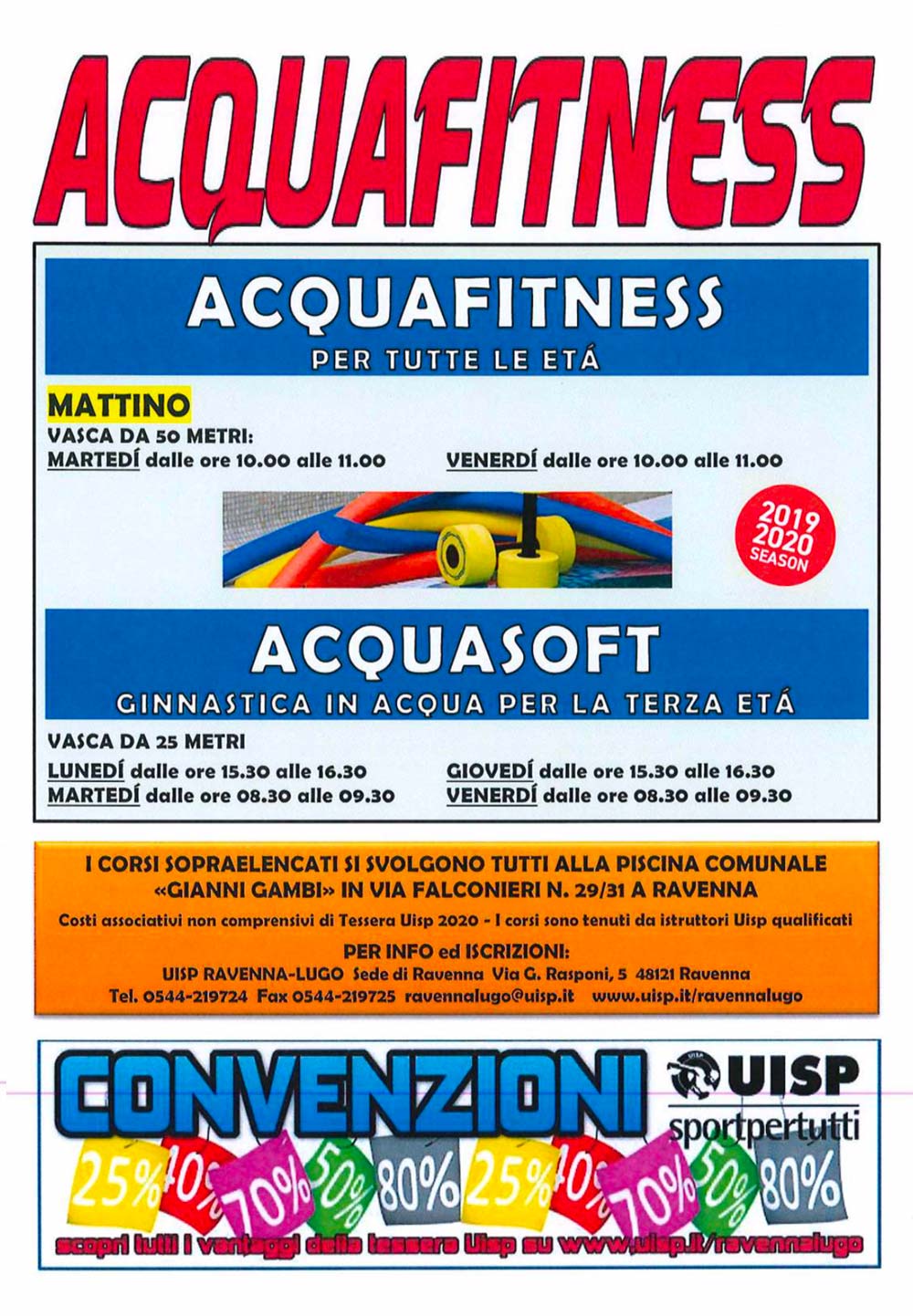 Corsi Nuoto UISP 2019/2020 - acquafitness