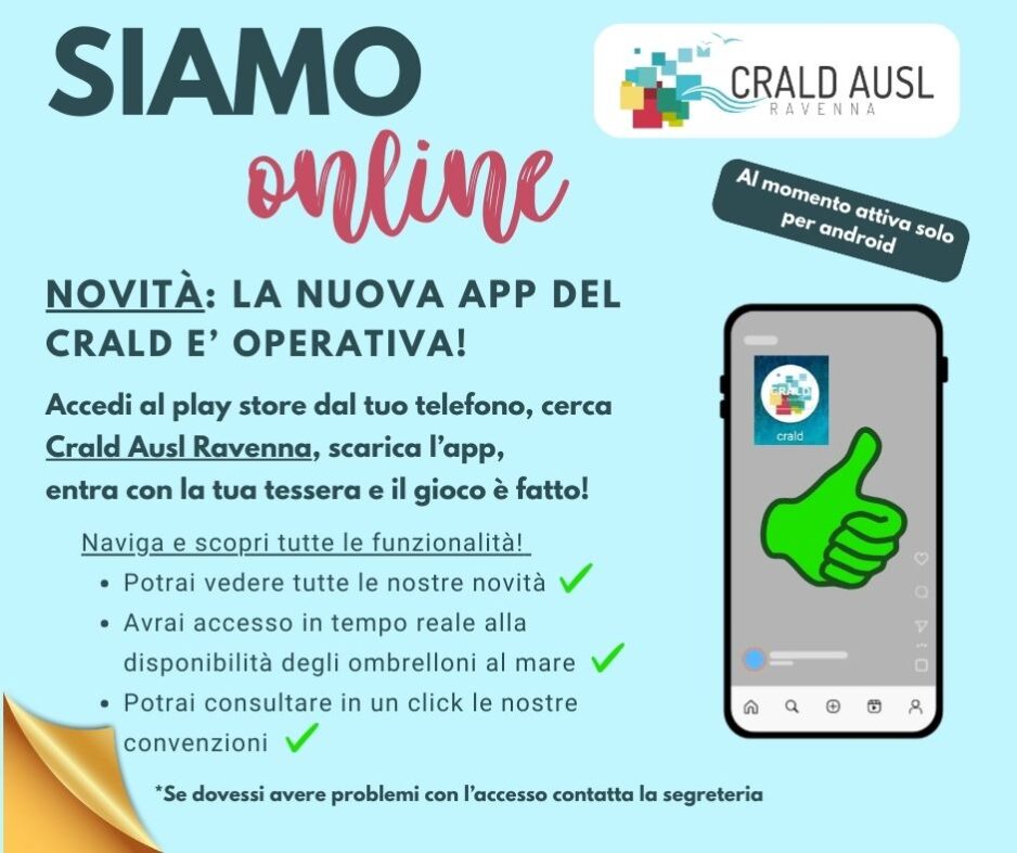 APP CRALD: Siamo Online!