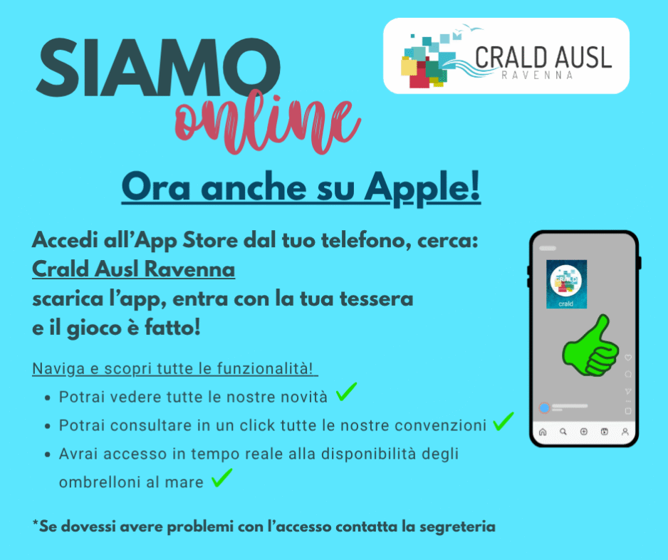 APP CRALD ORA ANCHE SU APPLE!